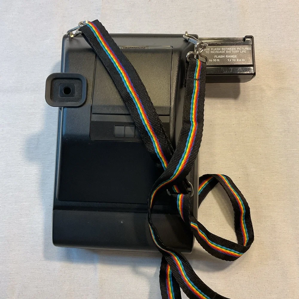 Kodiac Colorburst 250 Slide Flash Bulb, Colorful Neck Strap Camera Vintage Retro